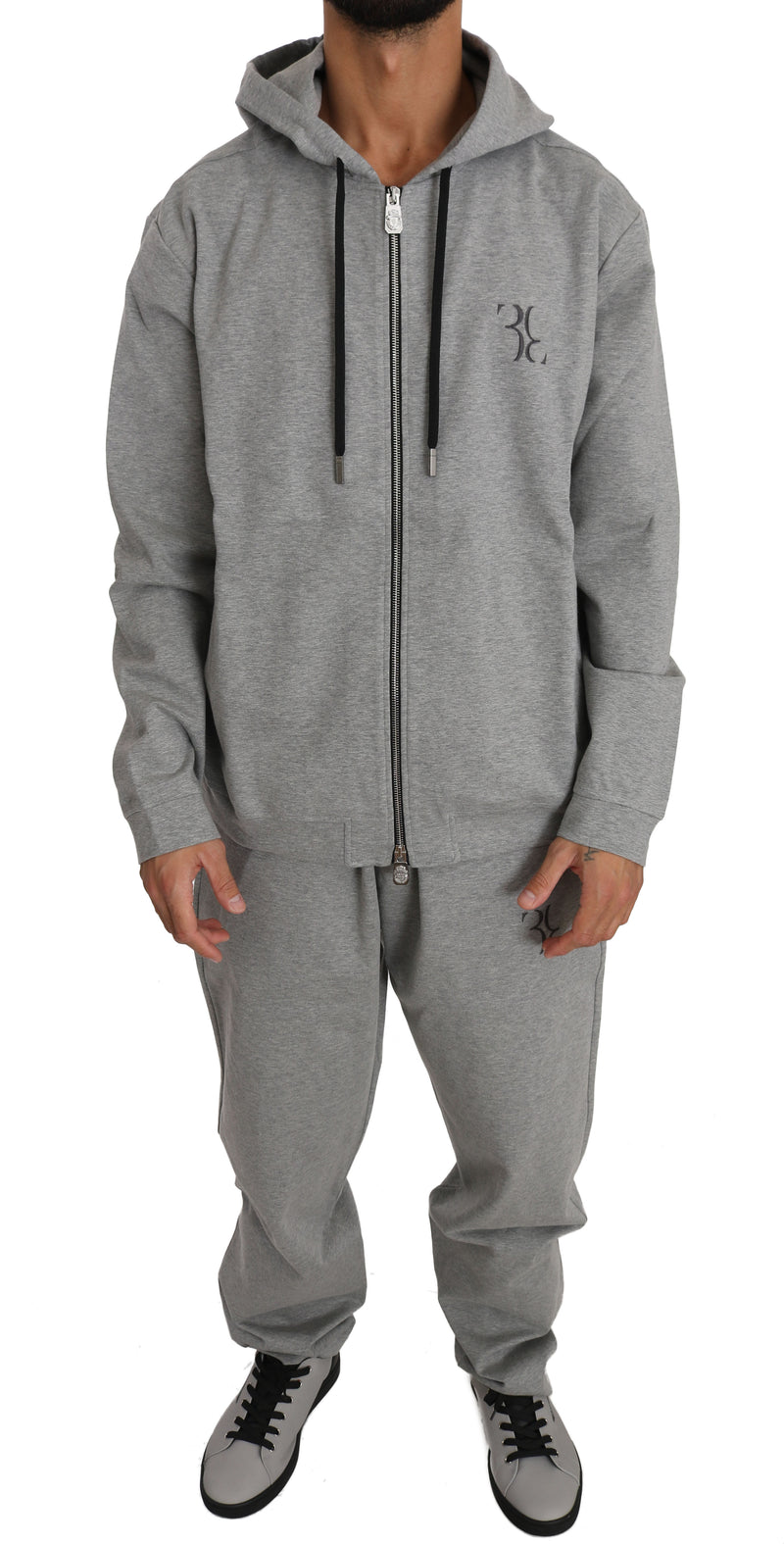 Gray Cotton Sweater Pants Tracksuit