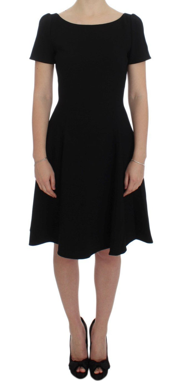 Black Stretch A-Line Shift Crystal Dress