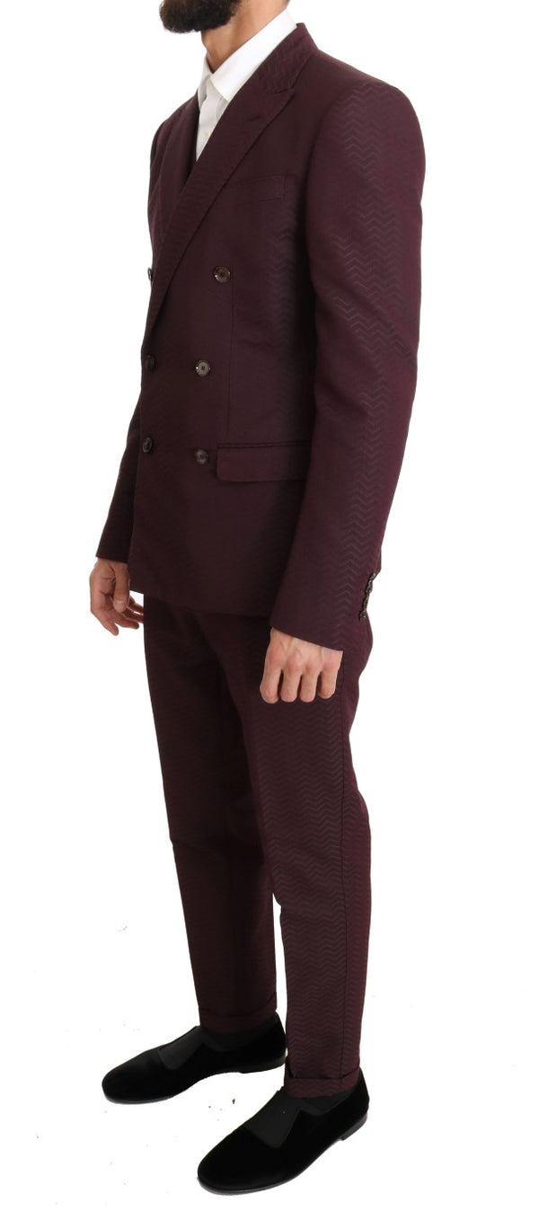 Bordeaux Slim 3 Piece Double Breasted Suit