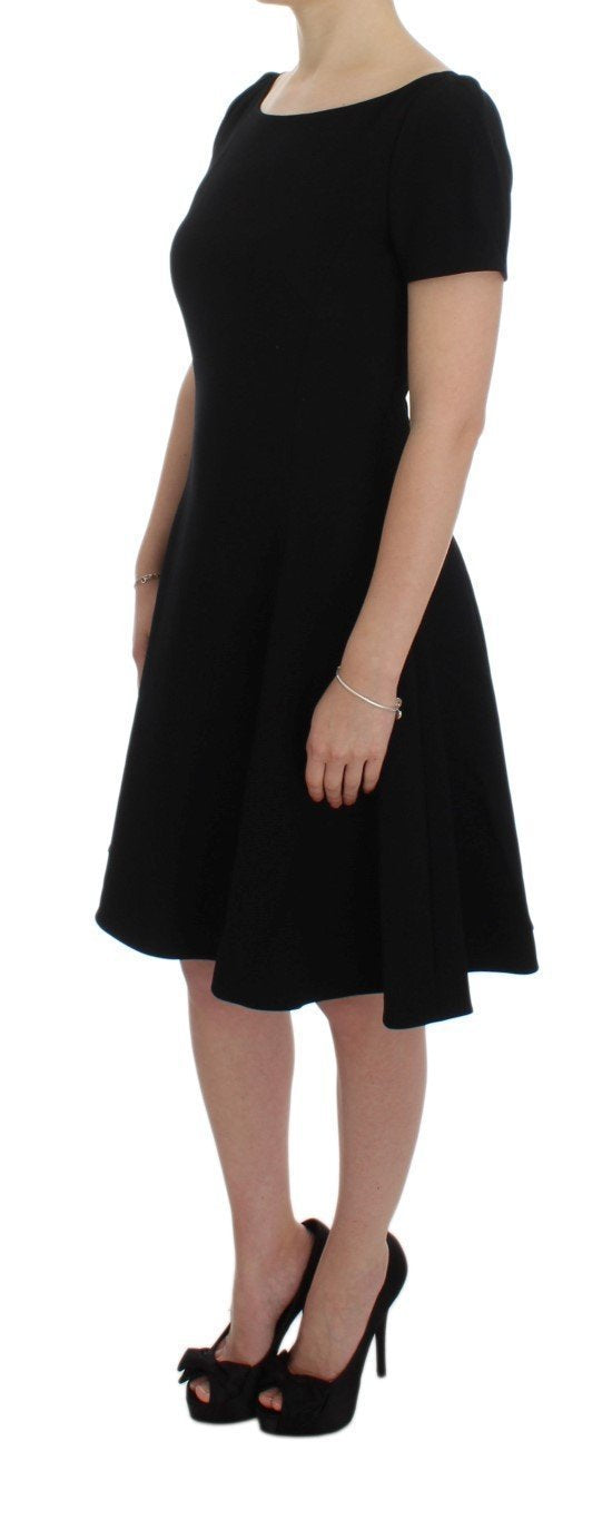 Black Stretch A-Line Shift Crystal Dress