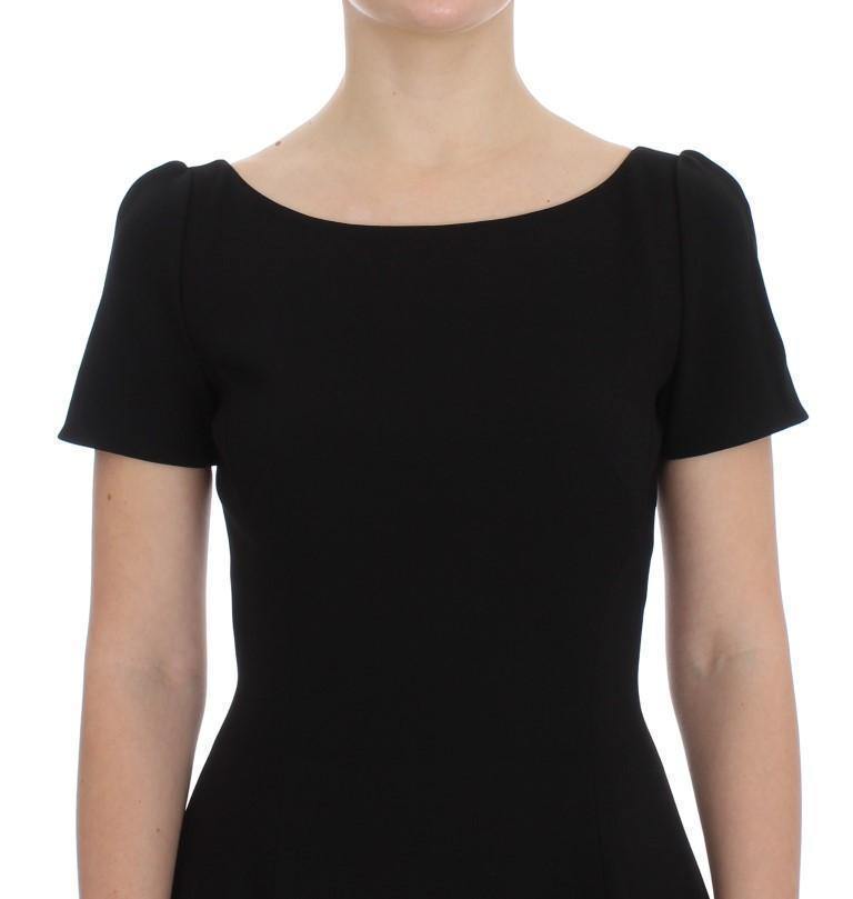 Black Stretch A-Line Shift Crystal Dress