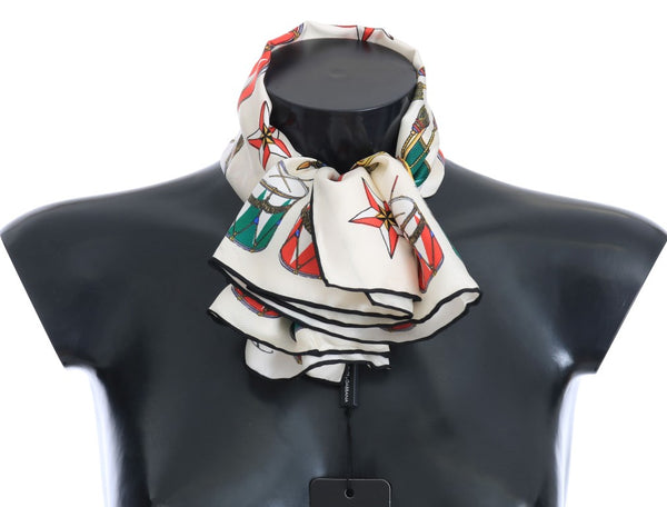 Multicolor Italian Flag Silk Scarf