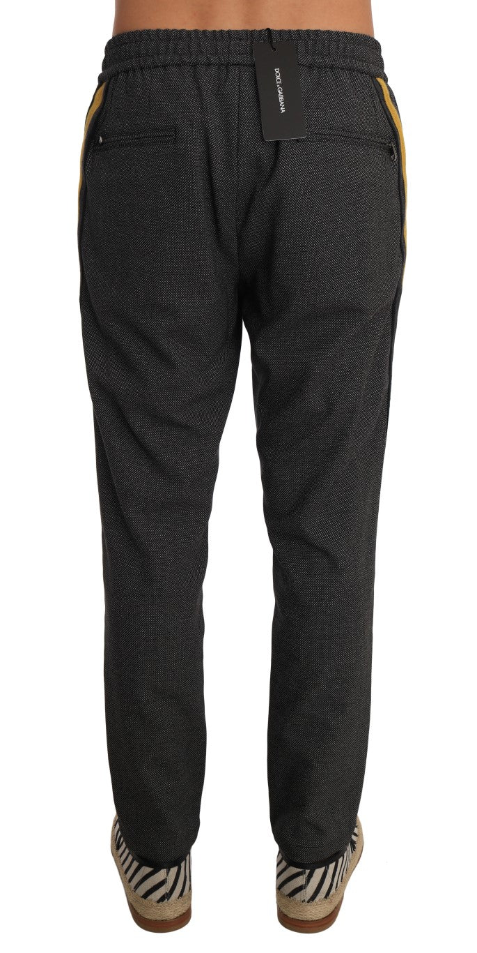 Gray Wool Casual Yellow Strip Pants