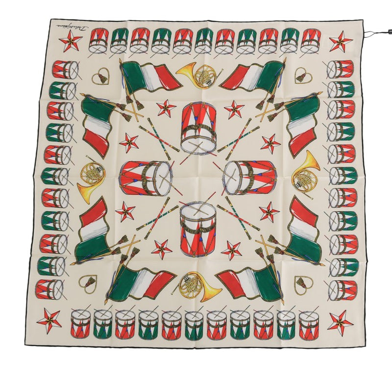 Multicolor Italian Flag Silk Scarf