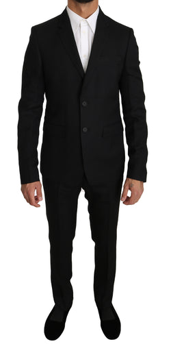 Black Wool 2 Piece Slim Fit Suit