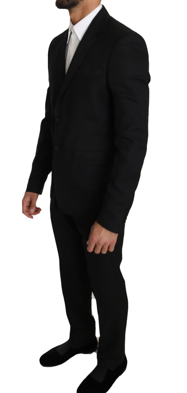 Black Wool 2 Piece Slim Fit Suit