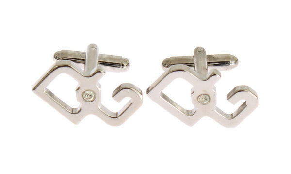 Silver Brass Logo Cufflinks