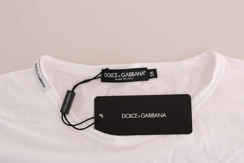 White Cotton Logo Crewneck T-Shirt