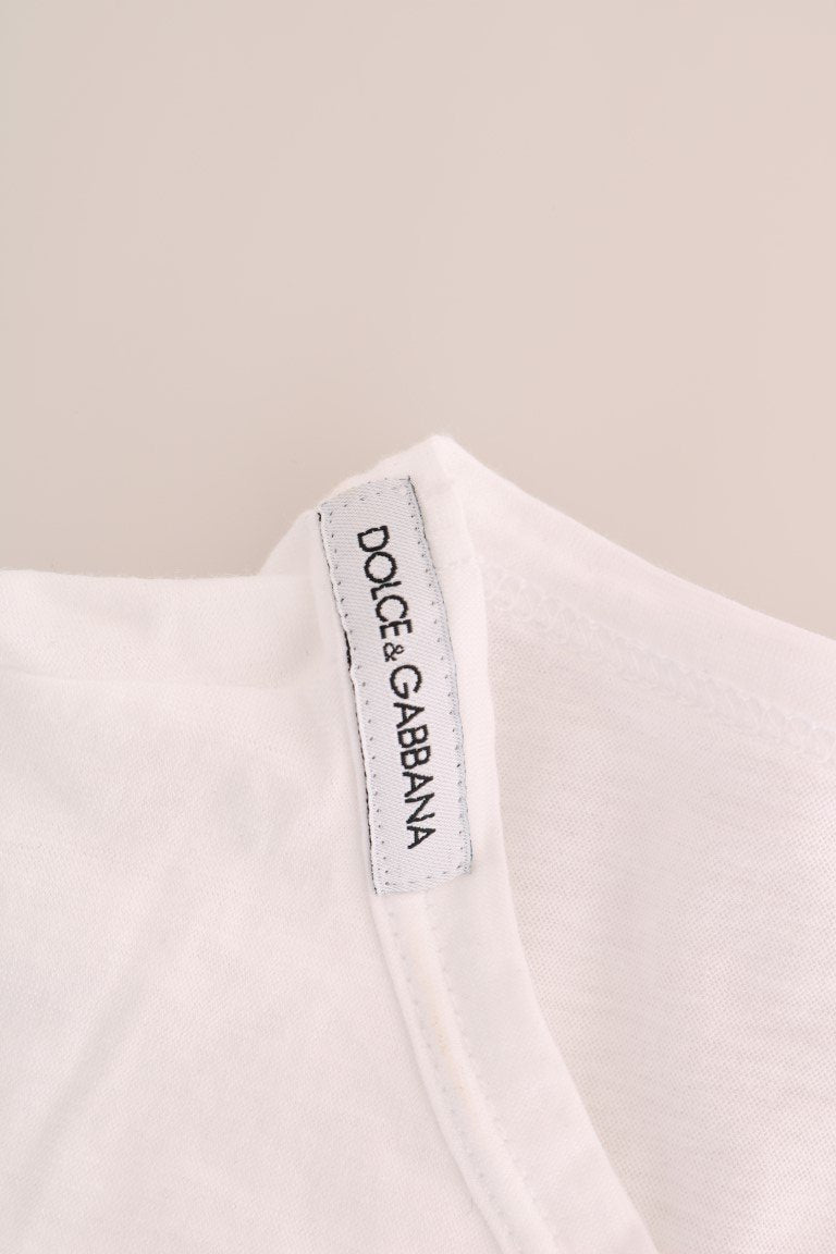 White Cotton Logo Crewneck T-Shirt