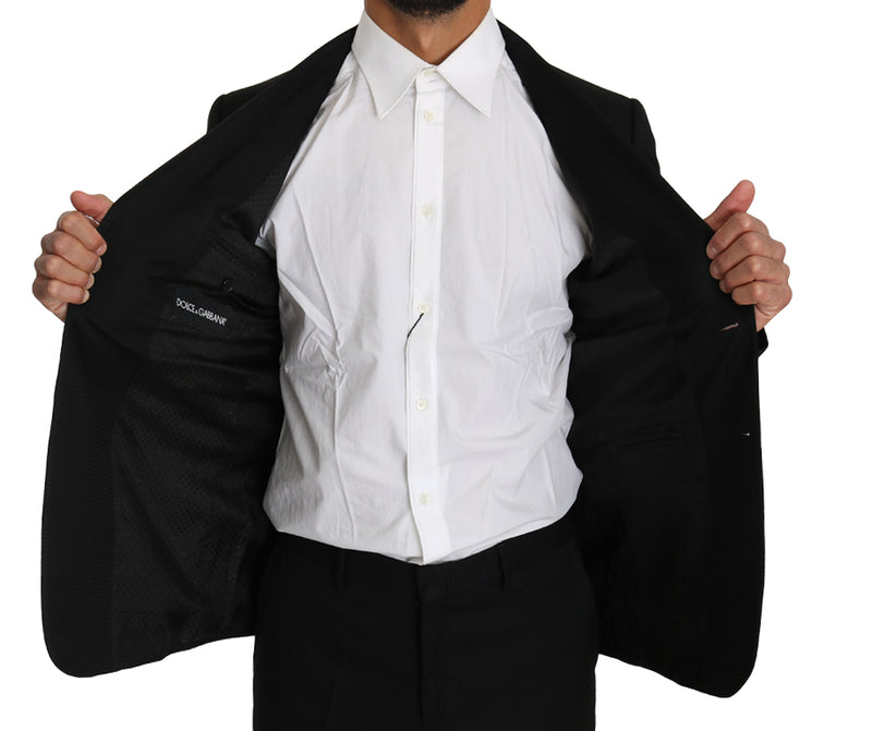 Black Wool 2 Piece Slim Fit Suit
