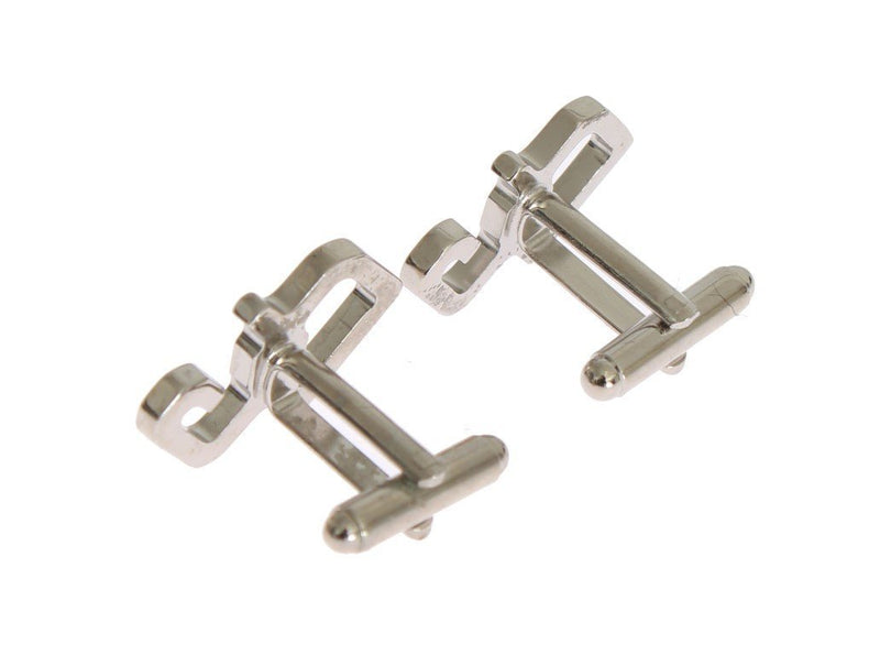 Silver Brass Logo Cufflinks