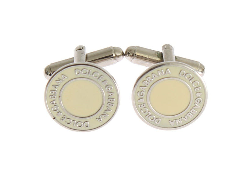 Silver Brass Logo Cufflinks