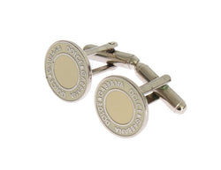 Silver Brass Logo Cufflinks