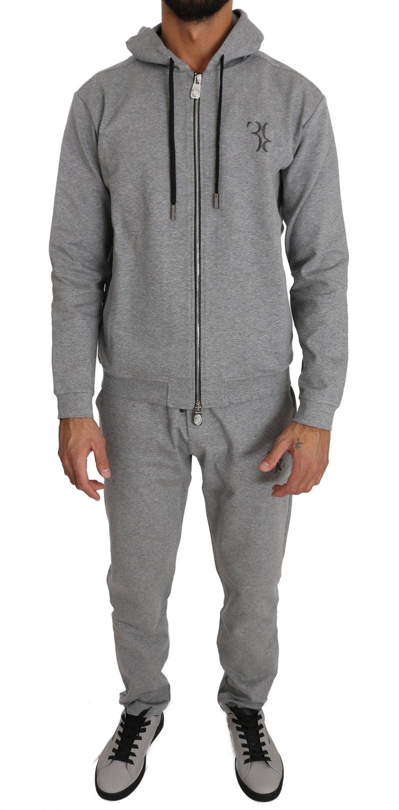 Gray Cotton Sweater Pants Tracksuit