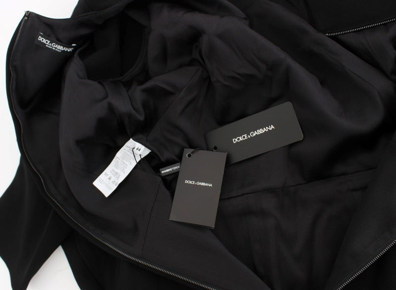 Black Stretch A-Line Shift Crystal Dress