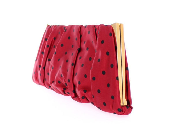 Red Polka Dot Miss Lady Satin Clutch