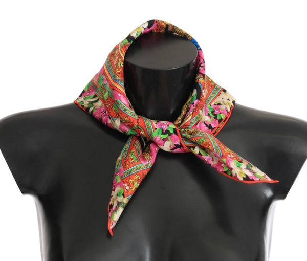 Silk Multicolor Knight Floral Scarf