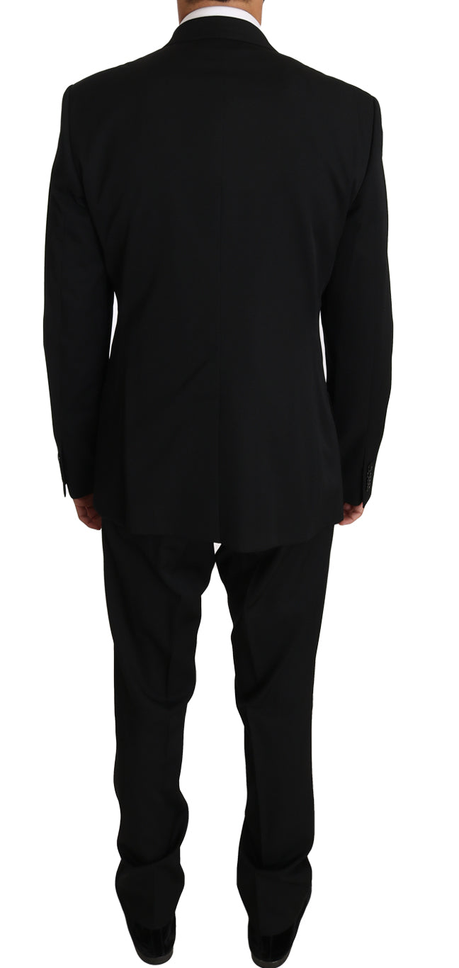 Black Wool SICILIA 2 Piece Slim Suit