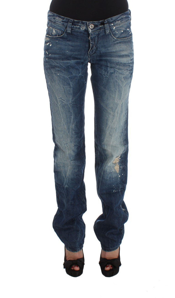 Blue Cotton Regular Fit Denim Jeans