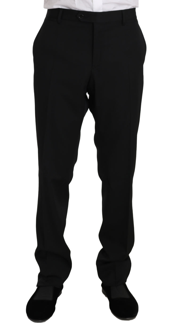 Black Wool SICILIA 2 Piece Slim Suit
