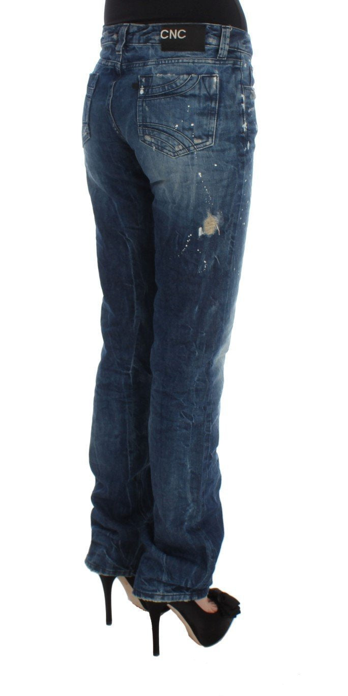 Blue Cotton Regular Fit Denim Jeans