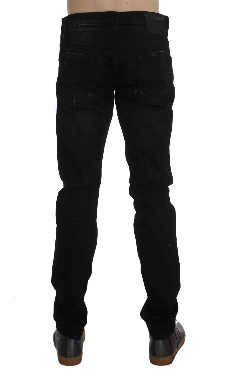 Black Wash Cotton Stretch Slim Fit Jeans
