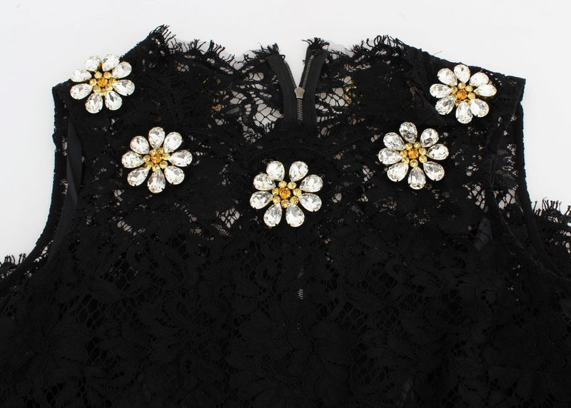 Black Lace Shift Sicily Crystal Dress