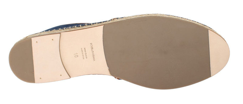 Blue Denim Logo Loafers Espadrilles
