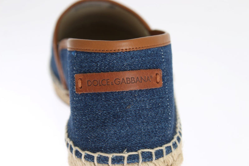 Blue Denim Logo Loafers Espadrilles