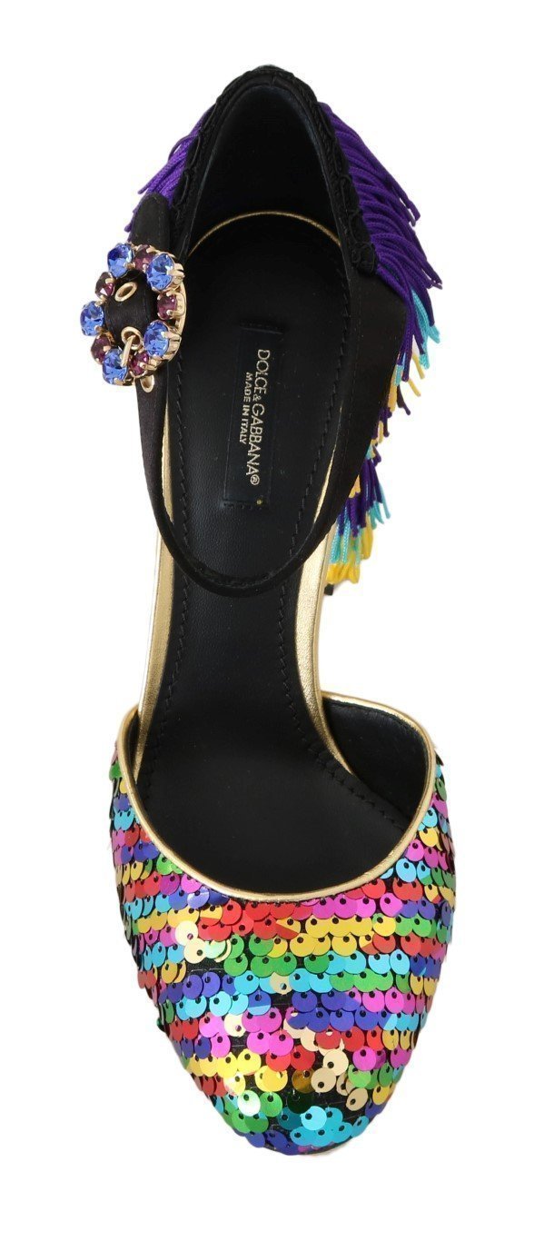 Multicolor Sequined Crystal Sandals