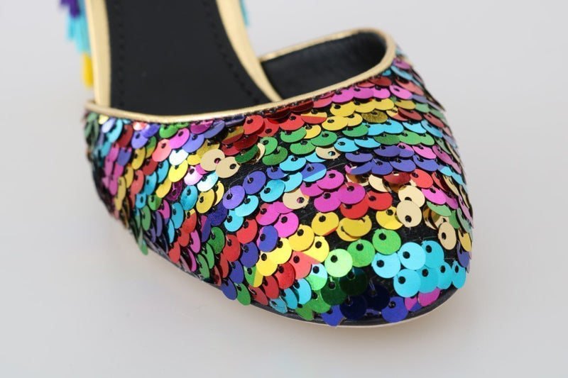 Multicolor Sequined Crystal Sandals