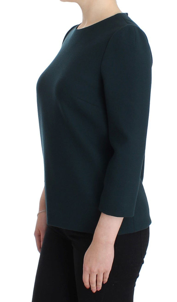 Green 3/4 sleeve wool blouse