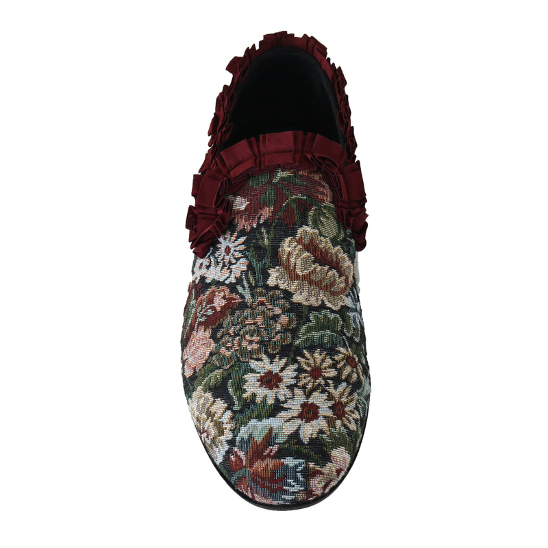 Fiori Ricamo Floral Slides Loafers