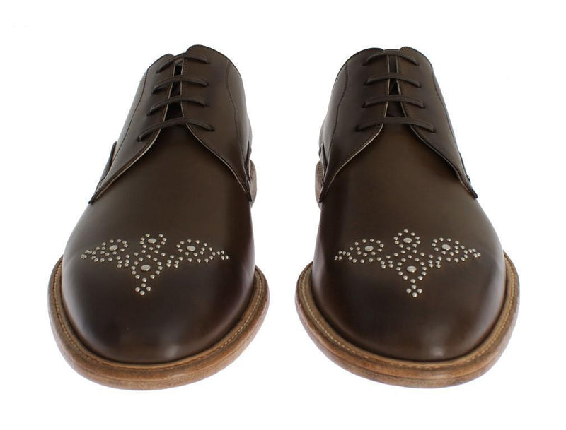 Olive Brown Leather MARSALA Men Dress Shoes