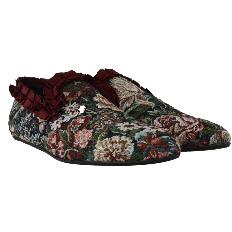 Fiori Ricamo Floral Slides Loafers