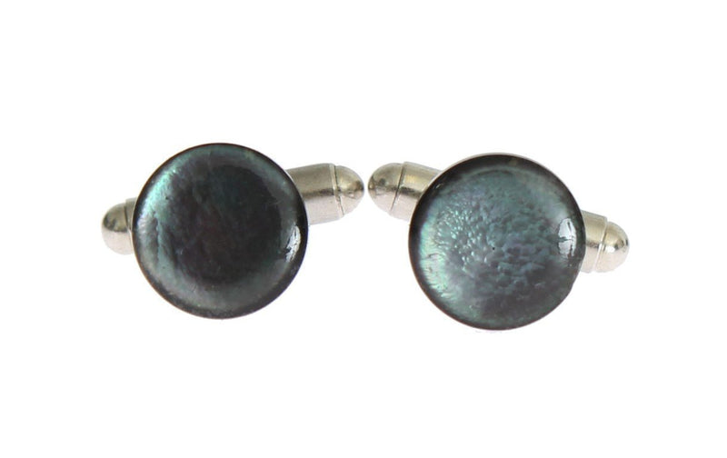 Silver Brass Round Cufflinks