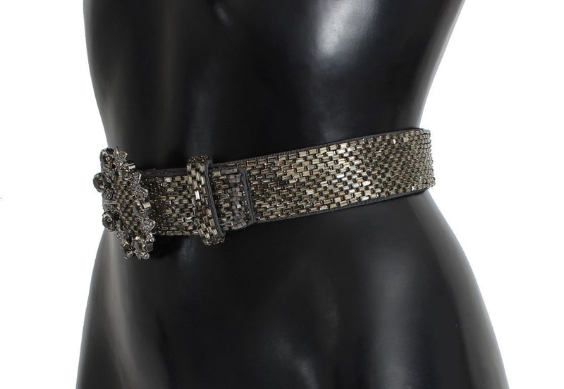 Crystal Buckle Sequined Waist Belt
