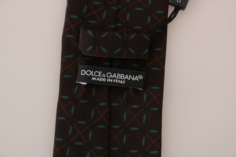 Brown Silk Patterned Classic Tie