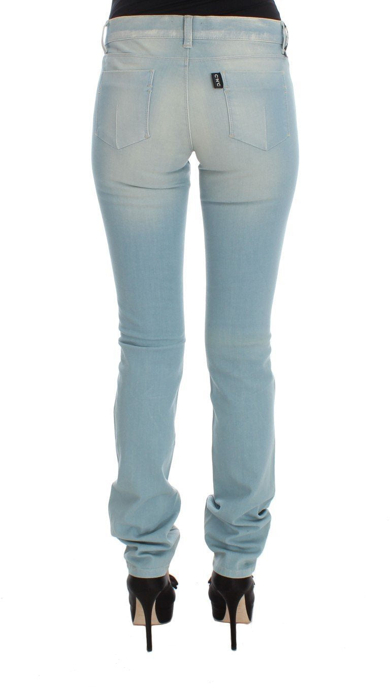 Blue Cotton Blend Super Slim Fit Jeans