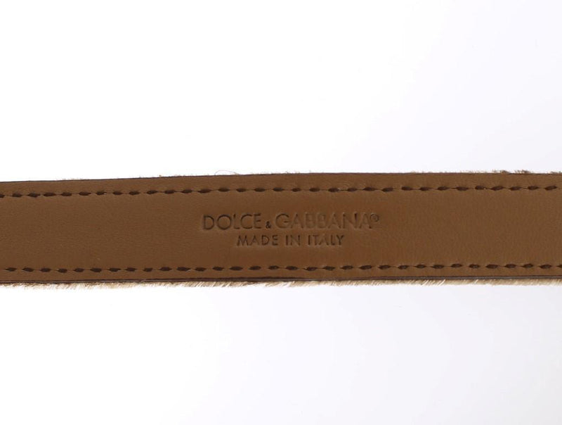 Brown Velvet Leather Crystal Buckle Belt