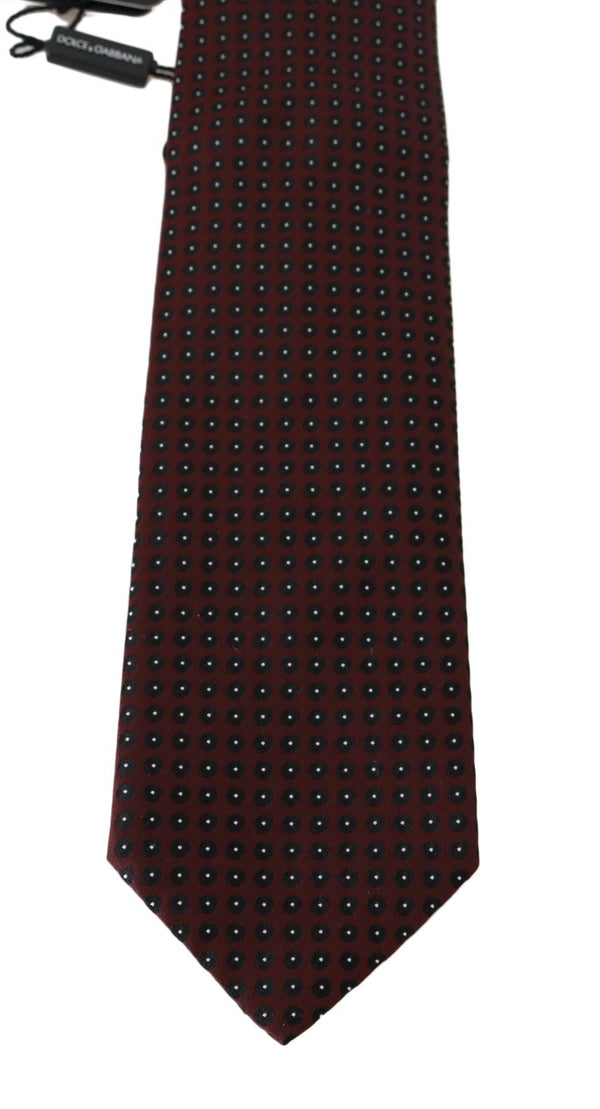Bordeaux Silk Dotted Wide Tie