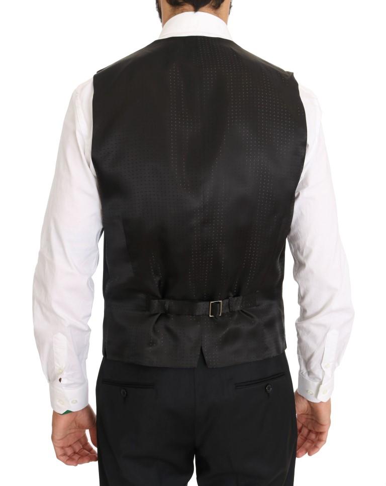 Black Wool Crystal Slim Fit 3 Piece Suit