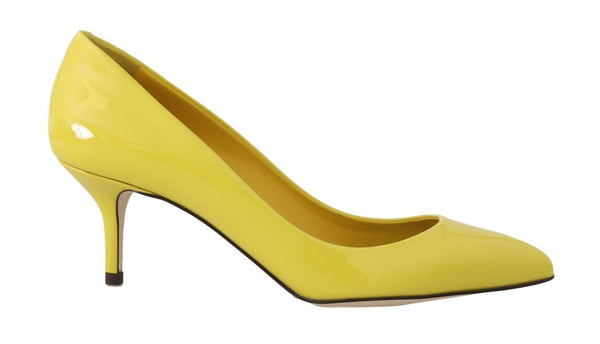 Yellow Patent Leather Pumps