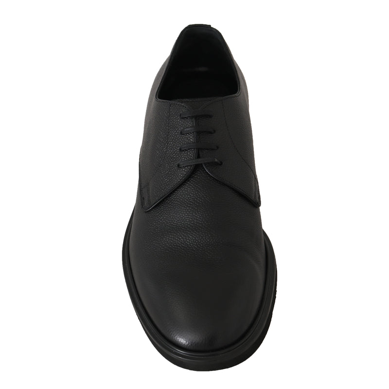 Black Leather Laceups Derby Laceups Shoes