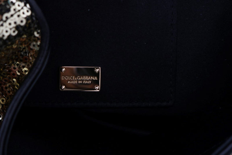 Gold Crystal Sequined Shoulder Clutch Bag