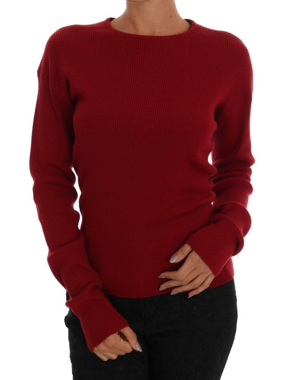 Bordeaux Cashmere Knit Pullover Sweater