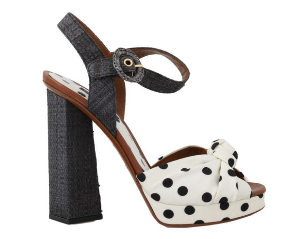 Gray Straw Ankle Strap Sandals