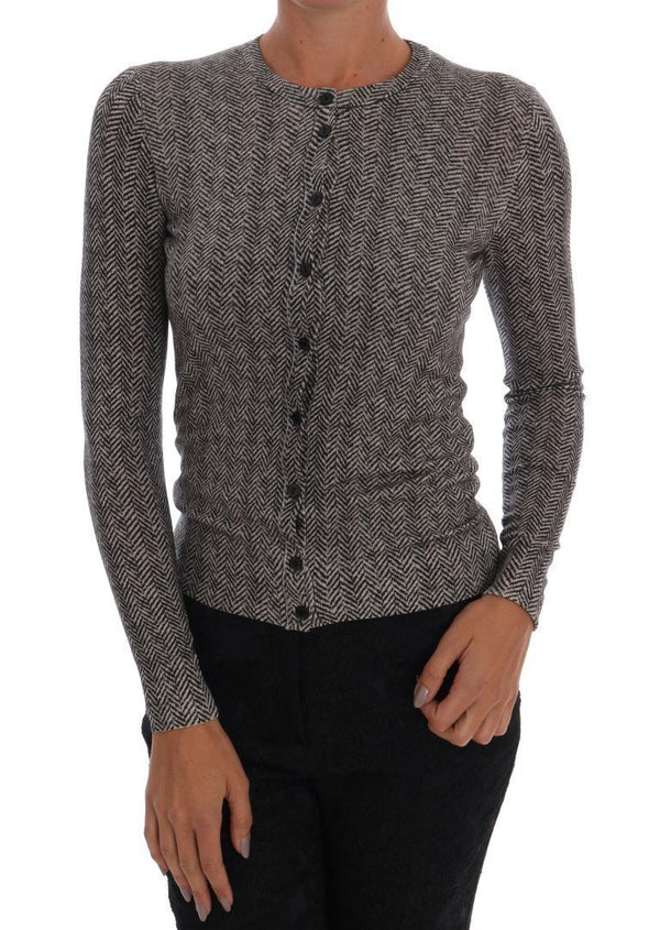 Gray Wool Top Cardigan Sweater