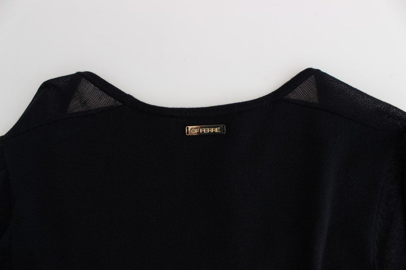 Black Longsleeved Knitted Sweater Dress