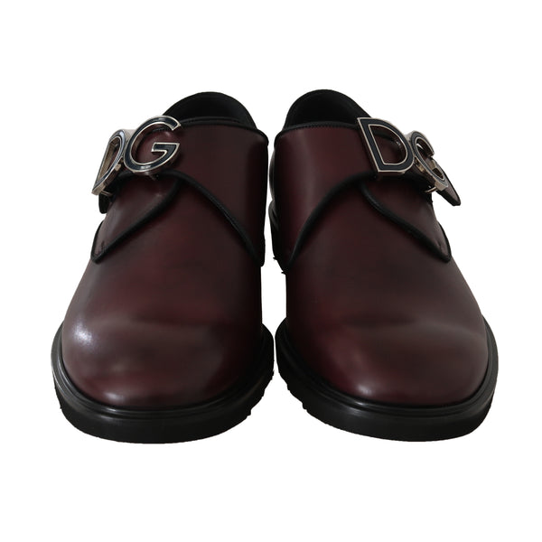 Bordeaux Leather Monkstrap Formal Shoes